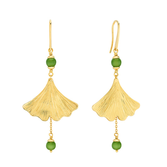 EARRINGS GINKGO ANTINEA GOLD.P